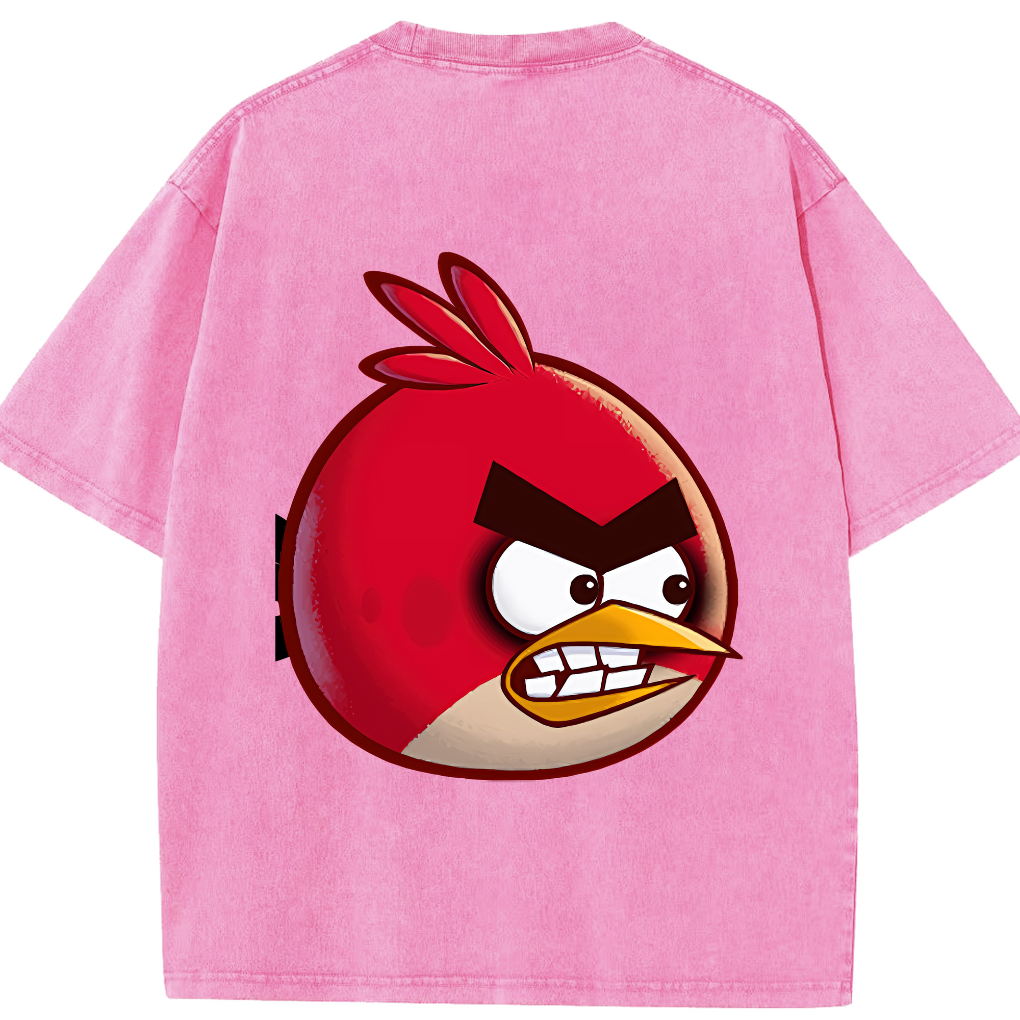 （画像用） Angry Birds アングリーバード 綿100% ヴィンテージ風 半袖Tシャツ（背面プリント）